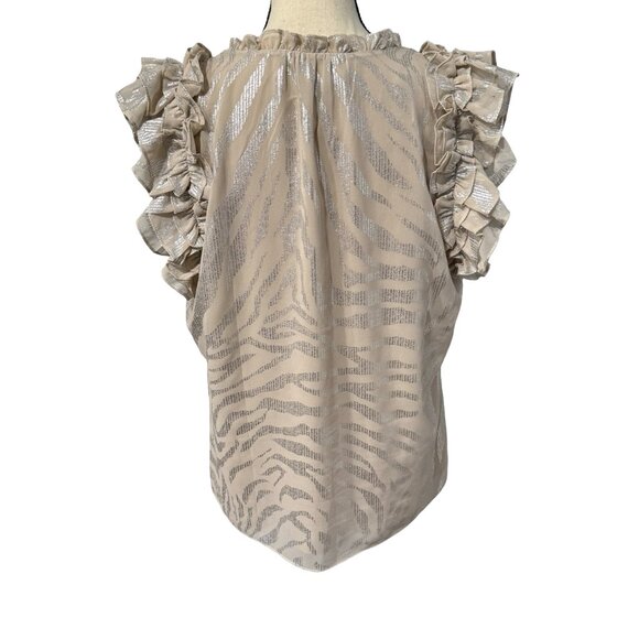 White House Black Market Black & Silver Metallic V-Neck Sweater Size XS - Picture 3 of 4